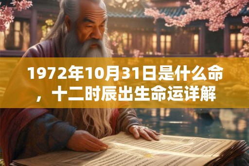 1972年10月31日是什么命，十二时辰出生命运详解