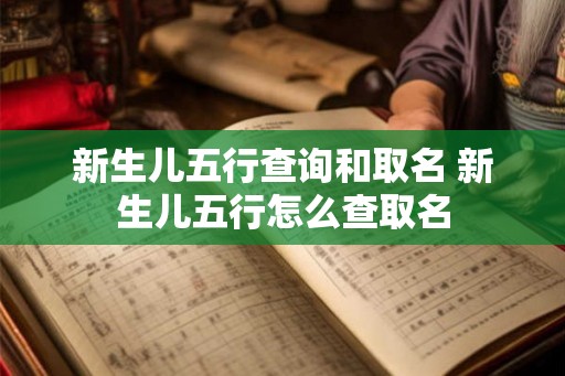 新生儿五行查询和取名 新生儿五行怎么查取名