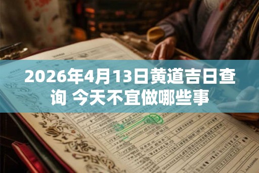 2026年4月13日黄道吉日查询 今天不宜做哪些事