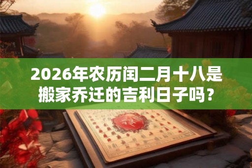 2026年农历闰二月十八是搬家乔迁的吉利日子吗？