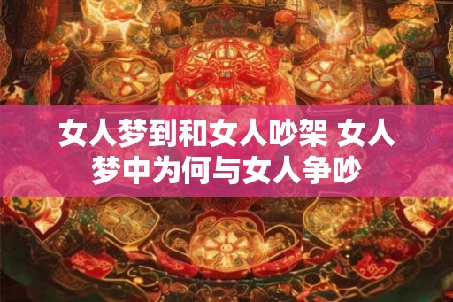 女人梦到和女人吵架 女人梦中为何与女人争吵