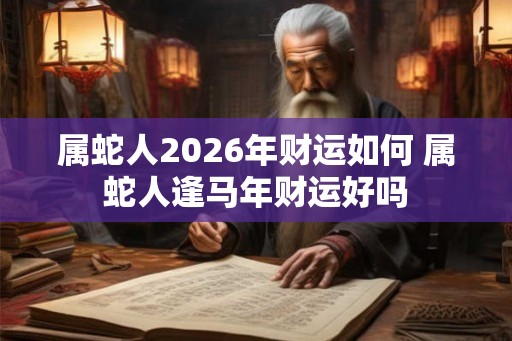 属蛇人2026年财运如何 属蛇人逢马年财运好吗