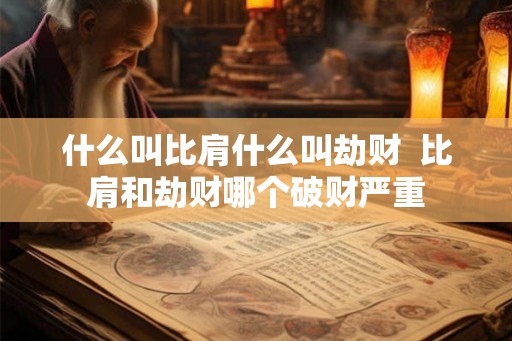 什么叫比肩什么叫劫财  比肩和劫财哪个破财严重
