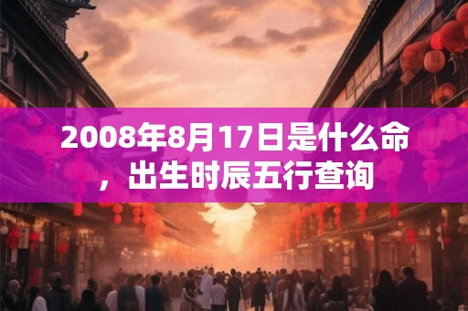 2008年8月17日是什么命，出生时辰五行查询