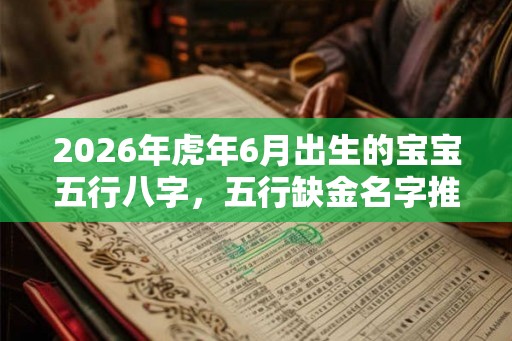 2026年虎年6月出生的宝宝五行八字，五行缺金名字推荐大全！