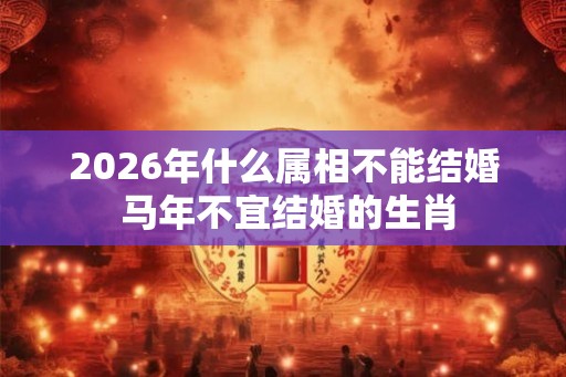 2026年什么属相不能结婚 马年不宜结婚的生肖