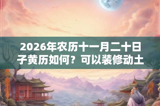2026年农历十一月二十日子黄历如何？可以装修动土吗？