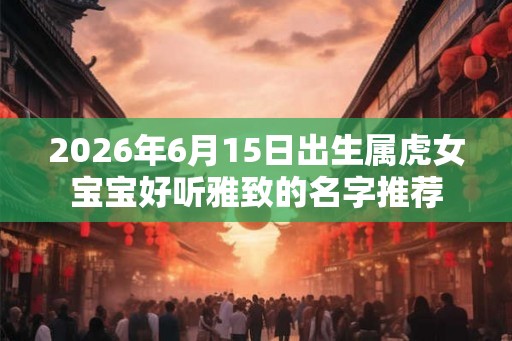 2026年6月15日出生属虎女宝宝好听雅致的名字推荐
