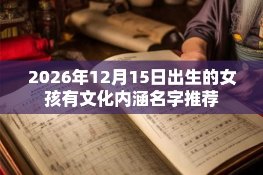 2026年12月15日出生的女孩有文化内涵名字推荐