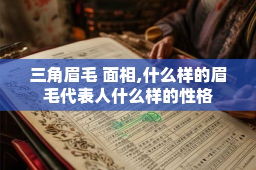 三角眉毛 面相,什么样的眉毛代表人什么样的性格