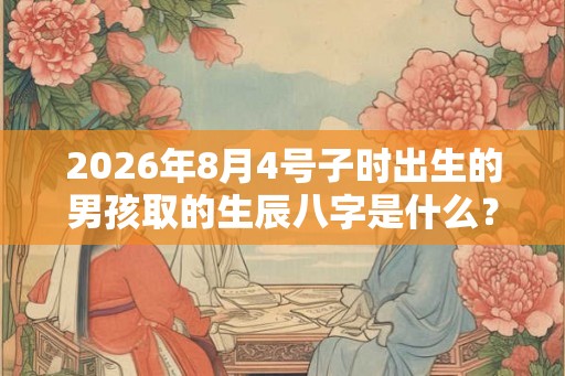 2026年8月4号子时出生的男孩取的生辰八字是什么？
