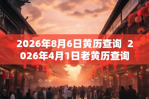 2026年8月6日黄历查询  2026年4月1日老黄历查询