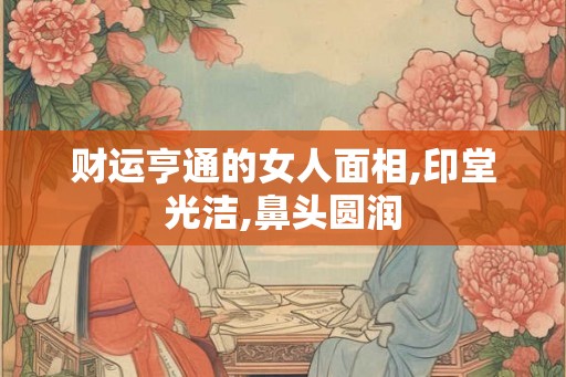财运亨通的女人面相,印堂光洁,鼻头圆润