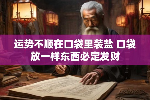 运势不顺在口袋里装盐 口袋放一样东西必定发财 运势不顺在口袋里装盐 口袋放一样东西必定发财