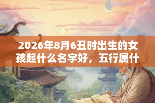 2026年8月6丑时出生的女孩起什么名字好，五行属什么