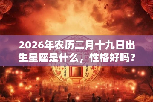 2026年农历二月十九日出生星座是什么，性格好吗？