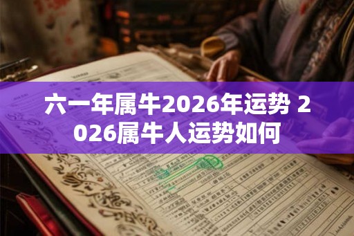 六一年属牛2026年运势 2026属牛人运势如何