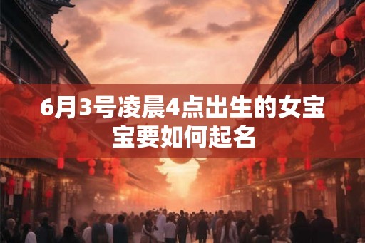6月3号凌晨4点出生的女宝宝要如何起名 6月3号凌晨4点出生的女宝宝要如何起名