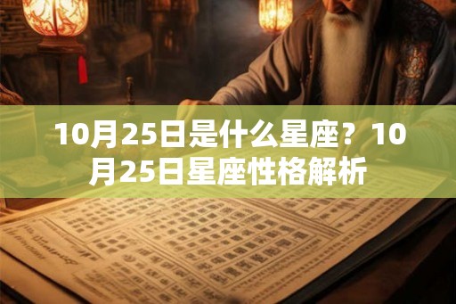10月25日是什么星座?10月25日星座性格解析 10月25日是什么星座?10月25日星座性格解析