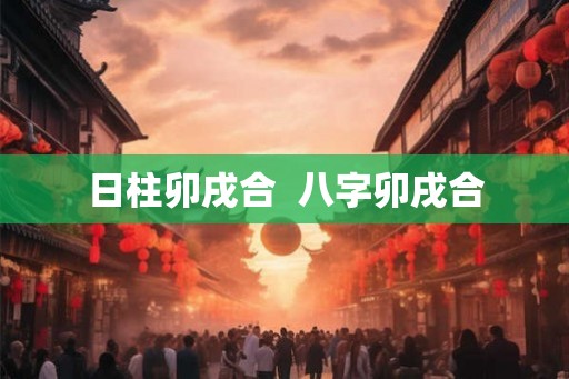 日柱卯戌合  八字卯戌合