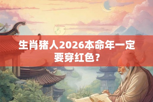 生肖猪人2026本命年一定要穿红色？