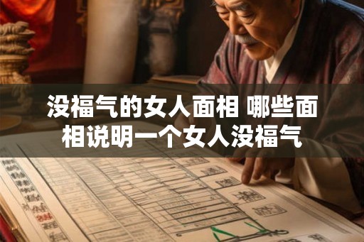 没福气的女人面相 哪些面相说明一个女人没福气