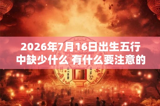 2026年7月16日出生五行中缺少什么 有什么要注意的