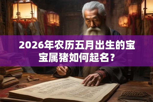 2026年农历五月出生的宝宝属猪如何起名？