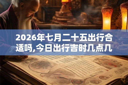 2026年七月二十五出行合适吗,今日出行吉时几点几分