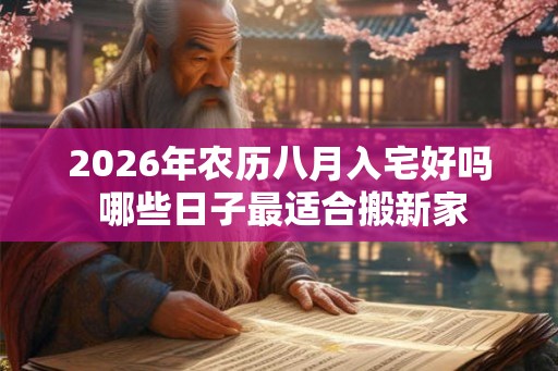 2026年农历八月入宅好吗 哪些日子最适合搬新家