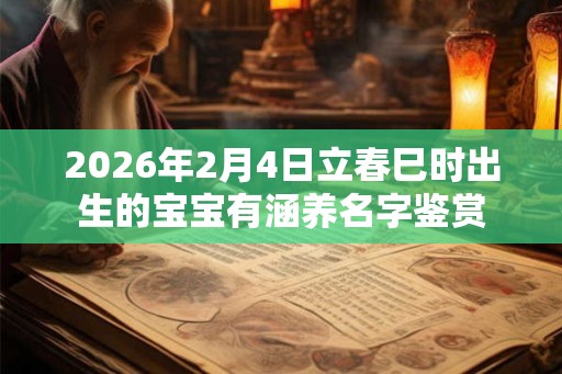 2026年2月4日立春巳时出生的宝宝有涵养名字鉴赏