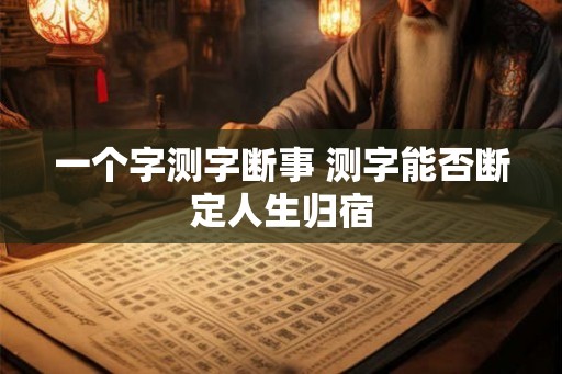 一个字测字断事 测字能否断定人生归宿