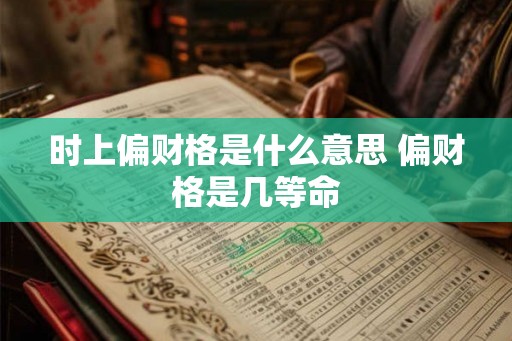 时上偏财格是什么意思 偏财格是几等命