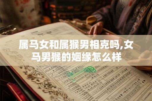 属马女和属猴男相克吗,女马男猴的姻缘怎么样
