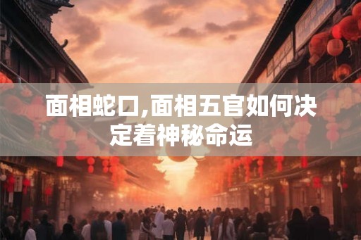 面相蛇口,面相五官如何决定着神秘命运