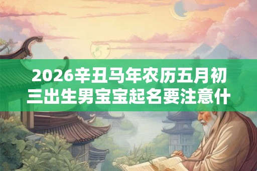 2026辛丑马年农历五月初三出生男宝宝起名要注意什么? 2026辛丑马年农历五月初三出生男宝宝起名要注意什么?