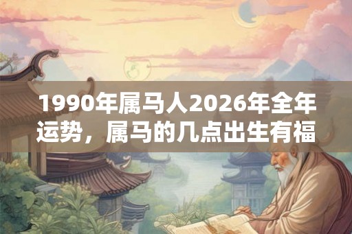1990年属马人2026年全年运势，属马的几点出生有福气？