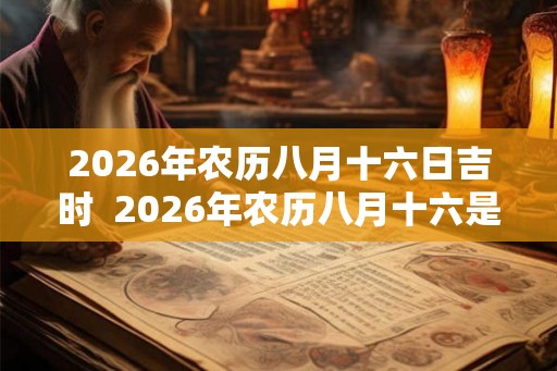 2026年农历八月十六日吉时  2026年农历八月十六是黄道吉日
