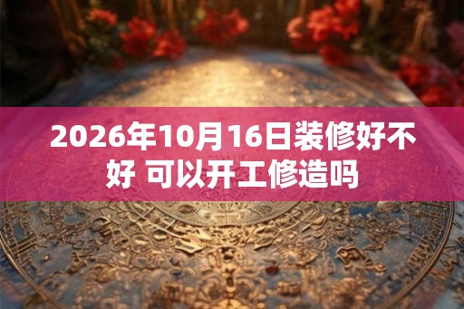 2026年10月16日装修好不好 可以开工修造吗
