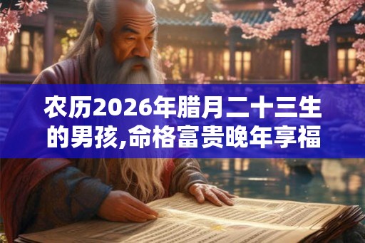 农历2026年腊月二十三生的男孩,命格富贵晚年享福