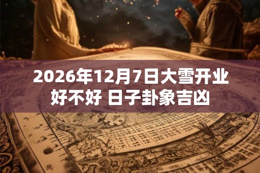 2026年12月7日大雪开业好不好 日子卦象吉凶