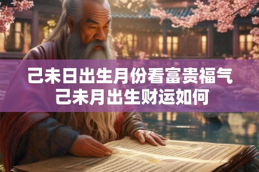己未日出生月份看富贵福气 己未月出生财运如何
