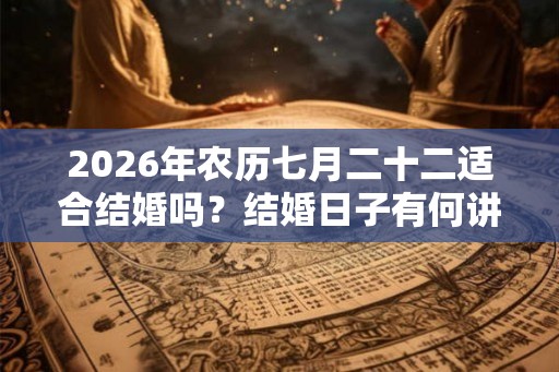 2026年农历七月二十二适合结婚吗？结婚日子有何讲究？
