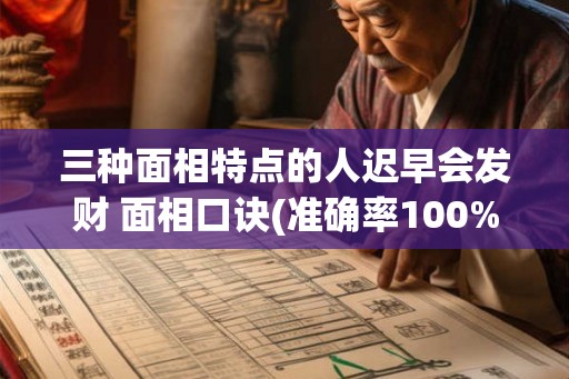 三种面相特点的人迟早会发财 面相口诀(准确率100%)