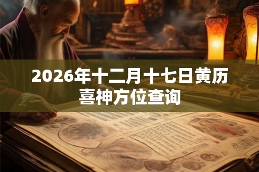 2026年十二月十七日黄历喜神方位查询