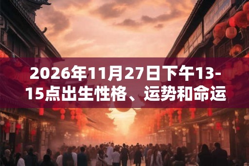 2026年11月27日下午13-15点出生性格、运势和命运
