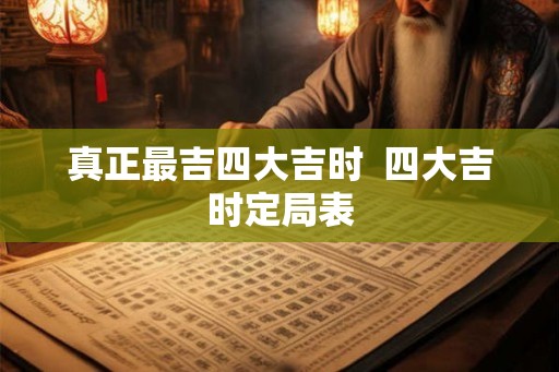 真正最吉四大吉时  四大吉时定局表