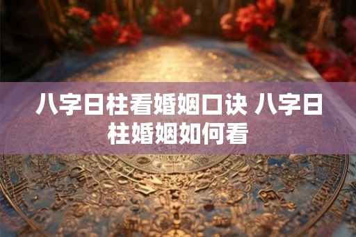 八字日柱看婚姻口诀 八字日柱婚姻如何看