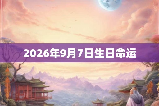 2026年9月7日生日命运
