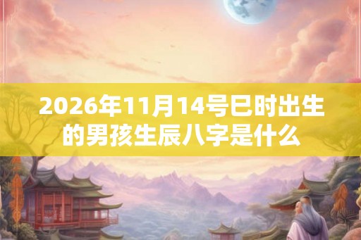 2026年11月14号巳时出生的男孩生辰八字是什么 2026年11月14号巳时出生的男孩生辰八字是什么